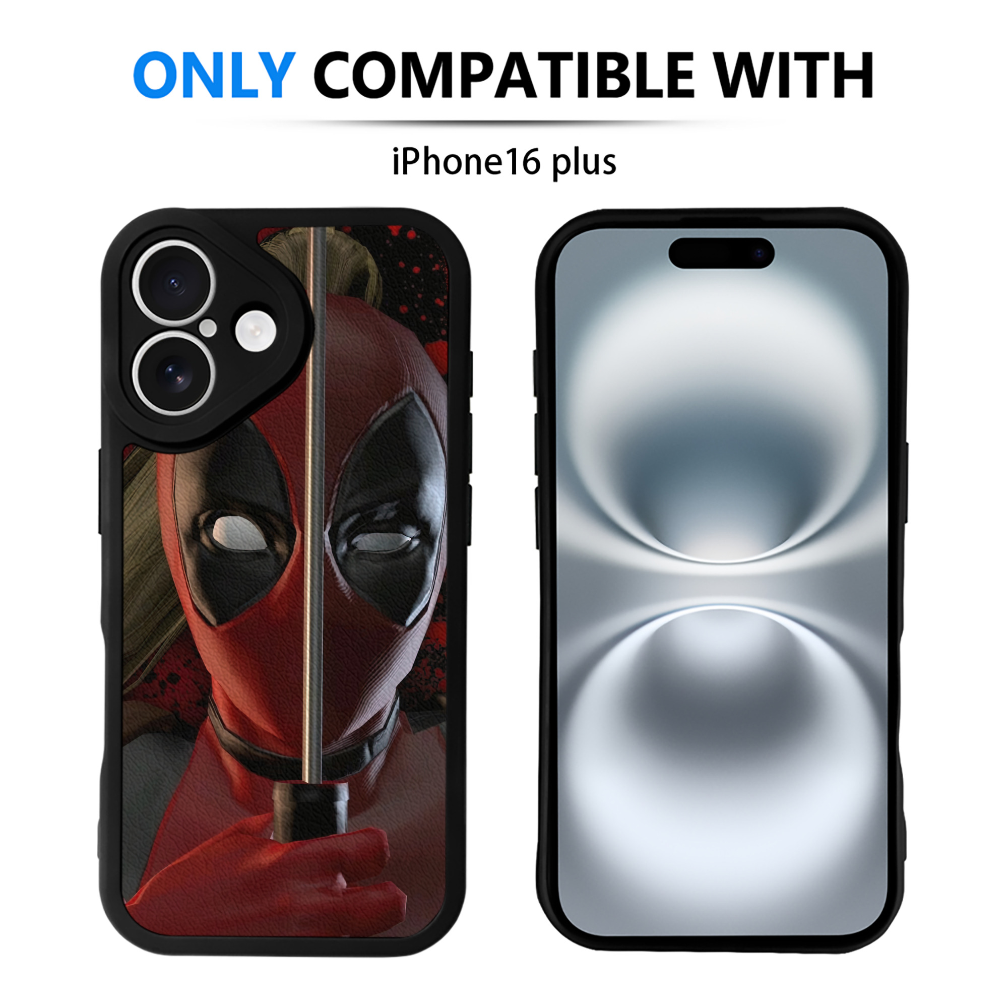 （画像用） Deadpool デッドプール 【iPhone 16シリーズ対応】シリコンスマホケース（レザー調） 材質：シリコン